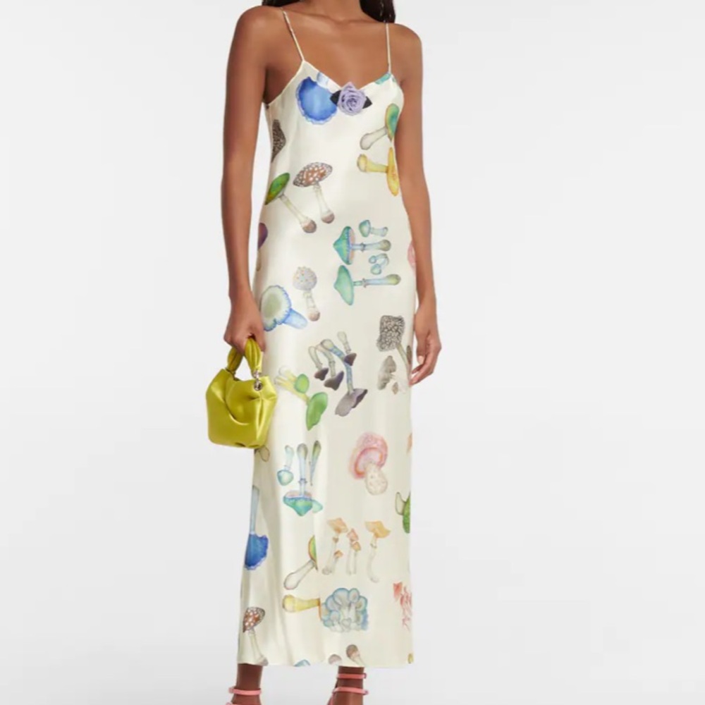 Rodarte Mushroom Silk Slip Dress
